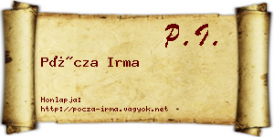 Pócza Irma névjegykártya