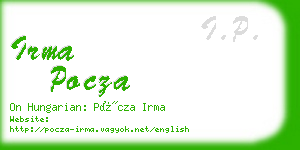 irma pocza business card